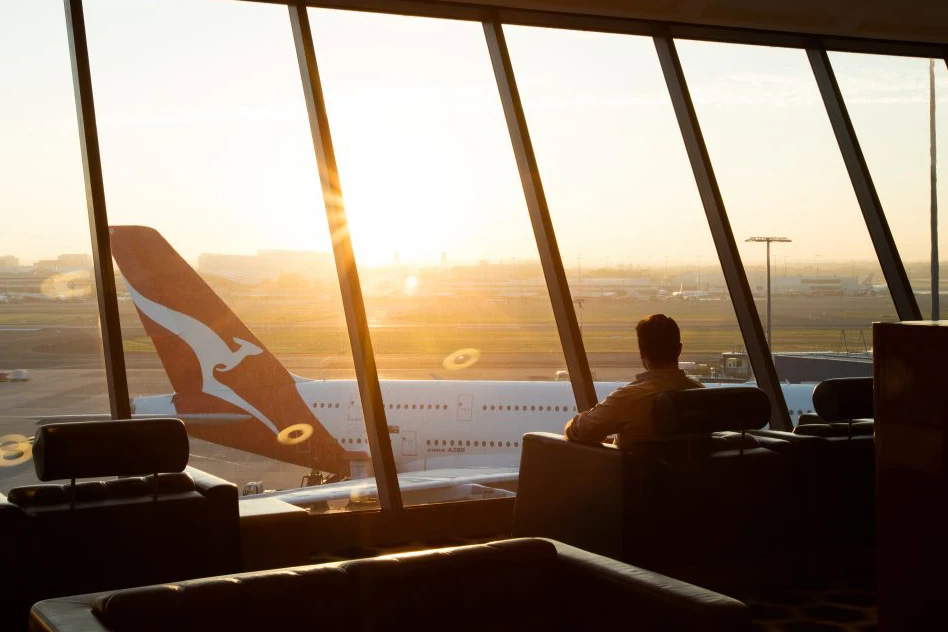 Qantas lounge at Sydney airport