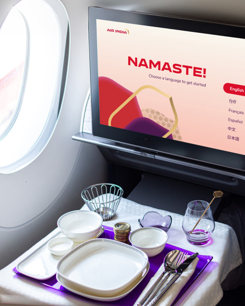 Air India Business Class onboard the new A350-900. 