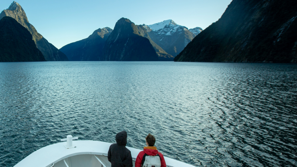 Cruising in Milford Sounds in New Zealand